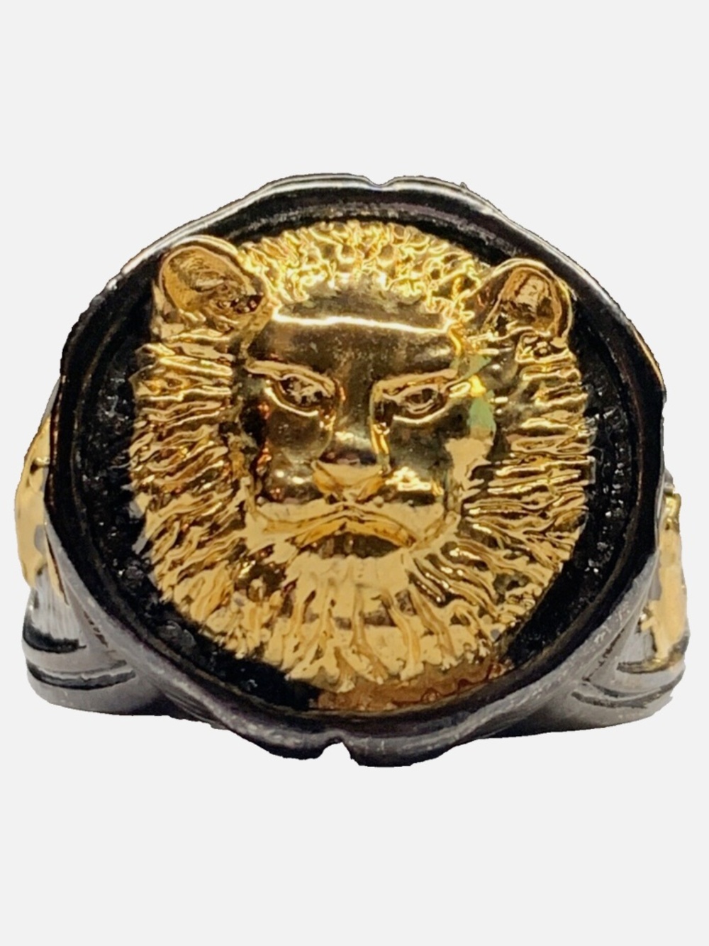 Lion head signet pinky ring